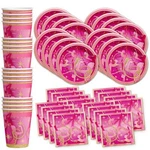 Pink And Gold Gymnastics Birthday Party Supplies Set Plates Napkins Cups Tabl... New. Price: $27.10.