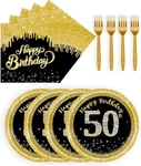 72 Pcs 50TH Birthday Paper Plates And Napkins Party 7, New. Price: $14.76.