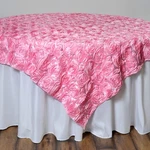72X72" Pink Satin Raised Roses Table Overlays Unique Wedding Party Toppers New. Price: $20.08.