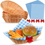 Wicker Food Baskets Liners Bread Waxed Deli Paper Red Bow Decoration Set New. Price: $30.04.