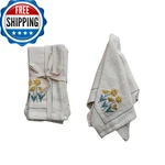 Creative Co-op Floral Hand-embroidered Cotton Napkins, Multicolor, Set Of 4, 18" New. Price: $69.74.