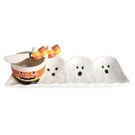 Mud Pie H5 Halloween Glow In Dark Ghost Tidbit And 12.25" Tray 42080046 New. Price: $39.19.