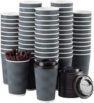 Disposable Coffee Cups With Lids And Straws - 16 Oz (90 Set) Togo Hot Paper New. Price: $77.95.