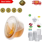 100 Sets Of 2OZ Clear Disposable Cups With Airtight Snap Lids - Perfect For J... New. Price: $10.99.