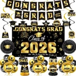 Graduation Decorations 2026-BLACK And Party Black&gold New. Price: $23.99.