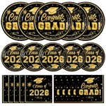 150 Pcs Graduation Plates And Napkins 2026 - Black Gold Congrats Class Of New. Price: $43.99.