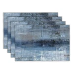 Xalogeer Modern Art Placemats Set Of 4 Blue And Grey 12"*18", White New. Price: $21.72.
