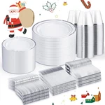 600 Pcs Silver Disposable Dinnerware Set For 100 Guests, Wedding Plates Silve... New. Price: $69.74.