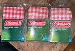 3 Coleman Red And White Classic Checked Vinyl Table Cover Picnic Cloth 54" X 84" New. Price: $23.99.