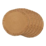 Dii Woven Kitchen Collection Placemat Set, 15" Round, Natural Fringe New. Price: $24.64.