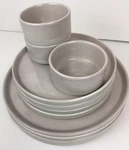 Set 11-OUR Place Speckle Stoneware Dinner Salad Plate Tiny Bowl Blush Sand Beige Used. Price: $89.98.