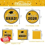 Gatherfun Graduation Plates Napkins 2026 Yellow Serve 50 Party Set New. Price: $44.99.