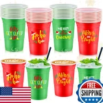 Jinei 50X 16OZ Disposable Christmas Party Cups - Red & Green Plastic Coffee New. Price: $30.76.