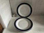 Mainstays 10 .25 Inch Dinner Plates Blue Rim Set Of 4 Used. Price: $39.99.