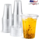Clear Plastic Cups W/ Lids 100 Count Disposable Cold Drink Parties New. Price: $24.98.