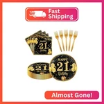 Ldfdrt 21TH 7 Inch Birthday Party Paper Plates And Napkins Forks 60 Pcs Black Go New. Price: $12.92.