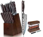 16-PIECE Stainless Steel Knife Block Set Kitchen Cooking Knives With Sharpener New. Price: $138.59.