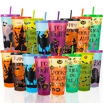 Halloween Decorations Color Changing Reusable Cups With Lids And Straws - 16 ... New. Price: $30.70.