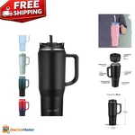 Ice-cold Hydration Anywhere: 40 Oz Insulated Tumbler With Flip Straw & Handle New. Price: $26.59.