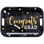 14" X 19 1/2" Black Congrats Grad Tray With Handles New. Price: $17.12.