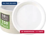 Vplus 150 Pack Compostable Disposable Paper Plates 10.25 Inch Super Strong New. Price: $61.86.