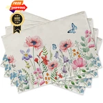 Seliem Spring Anemone Flower Placemats Set Of 4, 12''X18'', New. Price: $15.99.