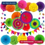 Zerodeco Party Decoration, 21 Pcs Multi-color Hanging Paper Fans, Poms Flowe New. Price: $20.23.