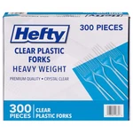 Disposable Plastic Forks 300 Count Heavy Duty Clear Bulk Hefty Offices Stands New. Price: $28.99.