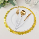 50 Metallic Gold Round Disposable Paper Placemats Party Events Decorations New. Price: $16.20.