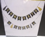 Black Gold Graduation Party Banner Decoration 10 Ft. Amscan 2 Pack New. Price: $11.90.