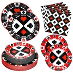 Osonm 180PCS Casino Party Supplies Plates Napkins Poker Night Birthday Kit New. Price: $52.05.