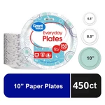 3 Pack Great Value Disposable Paper Plates 10 Inch 150CT Party Dinner New. Price: $45.99.