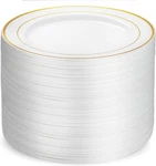 Munfix 100 Gold Plastic Plates Set, Inch Fancy Heavy Duty Elegant Disposab... New. Price: $65.94.