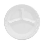 Dart 9" Concorde 3 Compartment Foam Plates White 500/CARTON 9CPWCR New. Price: $26.59.