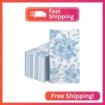 Natnarr 100 Pcs Blue Floral Guest Napkins Disposable Hand Towels For Bathroom New. Price: $19.68.