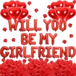 Set Red Will You Be My Girlfriend Balloons - 42PCS 16" Letters, Hearts, Petals New. Price: $35.04.