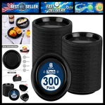 Breroa 300 Pack Black Disposable Plastic Plates With Sticker 7 Inch Heavy Duty New. Price: $67.99.