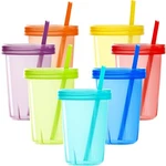 Youngever 7 Sets Plastic Kids Cups With Lids And Count (pack Of 1), Pink New. Price: $23.23.