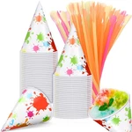 Boao 100 Sets 4.5 Oz Snow Cone Cups And Spoon Straws Disposable Paper Cu... New. Price: $21.86.