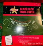 Amscan Blackjack Table Felt Cover, 6FT Green Reversible - Casino Card Game Used. Price: $15.00.