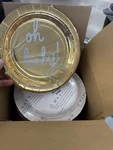 Spritz 7" Oh Baby! Dinnerware Snack Plates Gold 120 Count - Casepack Lot New. Price: $15.00.