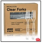 200 Count Clear Disposable Plastic Forks, Heavy Weight New. Price: $18.35.