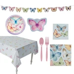 Oriental Trading Pastel Butterfly Party Disposable Tableware Kit For 8 Guests, 6 New. Price: $43.56.