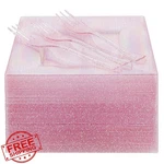 Dayammi 100 Pcs Pink Glitter Dessert Plates Forks New. Price: $34.99.