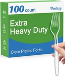 Dealusy 100 Count Extra Heavy Duty Clear Plastic Forks Disposable, Bpa-free, ... New. Price: $16.19.