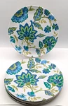 Members Mark Melamine Dinner Plates Jacobean Blue White Floral Set Of 6 Used. Price: $18.99.
