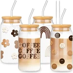 Whaline Drinking Glasses With Bamboo Lids And Straw 1, Beige, Brown New. Price: $35.95.