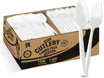1000 Pcs Plastic Utensils Set - 500 Forks And Spoons Premium New. Price: $31.99.