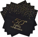 Gatherfun 50TH Birthday Disposable Paper Napkins Black And Gold Party New. Price: $15.55.