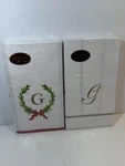 Caspari Christmas Laurel Wreath &monogram Initial "g" Guest Cocktail Napkins New. Price: $12.74.